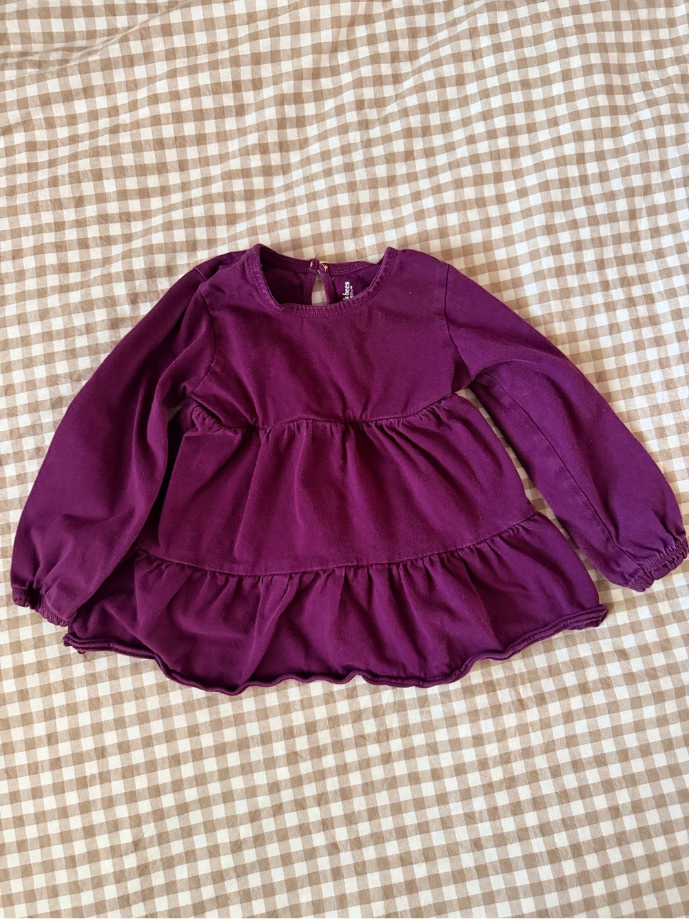 Burt's Bees Baby Plum Tiered Long-Sleeve Peplum Top